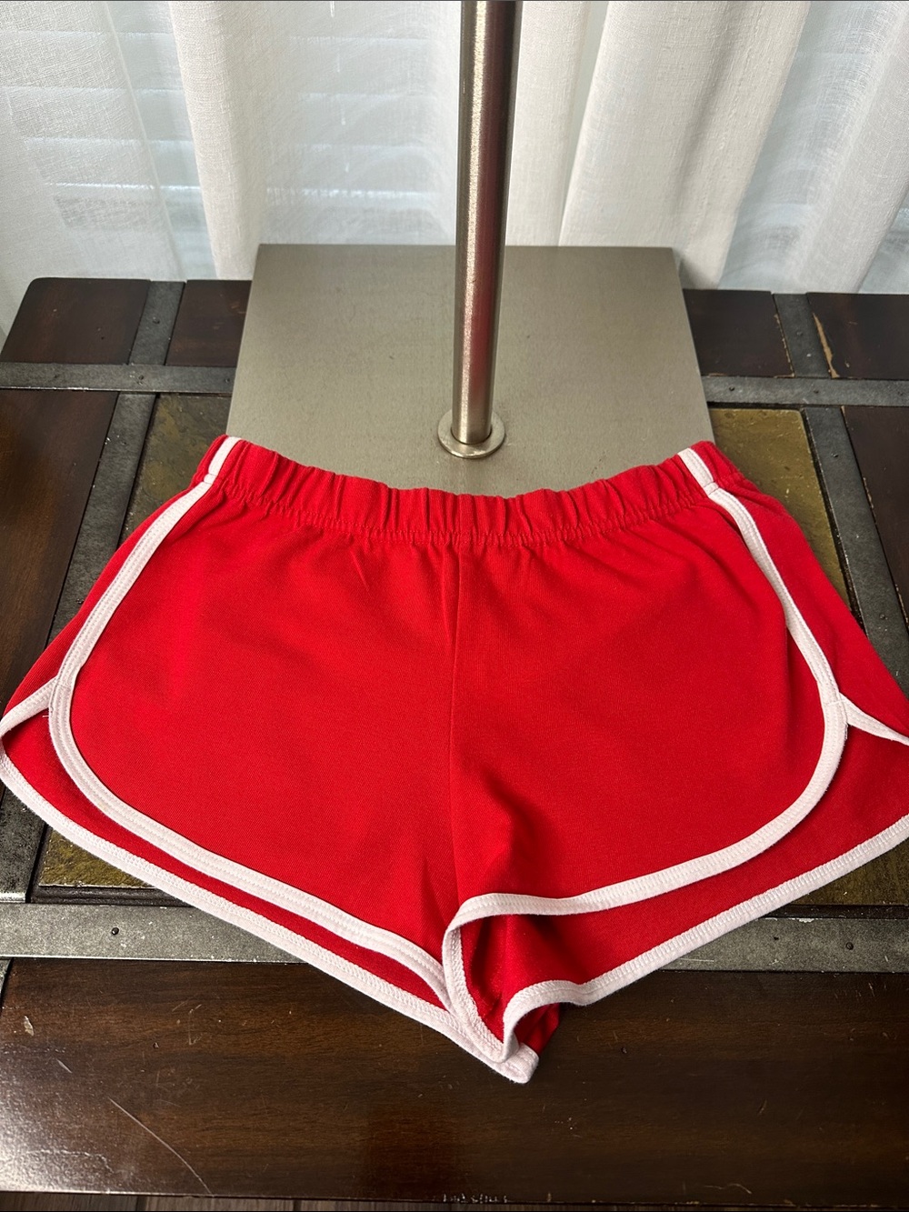 No Boundaries Red Running Shorts with White Trim